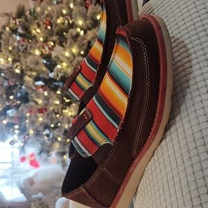 Ariat Rainbow Stripe Leather Cruiser Slip On Loafer Shoes Sz 4.5Y Women's Sz 6